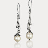 Handmade Pearl Silver Drop Earrings