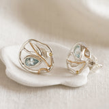 Handmade Blue Topaz Flow Stud Earrings