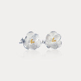 Handmade Silver Buttercup Stud Earrings