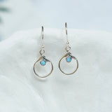 Handmade Sterling Silver and Blue Fire Opal Drop Earrings