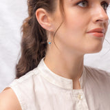 Handmade Blue Opal Earrings set in Organic Diamond Setting