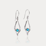 Handmade Blue Opal Earrings set in Organic Diamond Setting