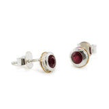 Handmade Sterling Silver Ruby Stud Earrings