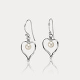 Handmade Freshwater Pearl Heart Earrings