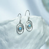 Contemporary Sterling Silver Opal Earrings