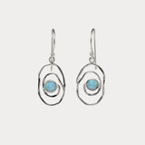 Contemporary Sterling Silver Opal Earrings