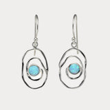 Contemporary Sterling Silver Opal Earrings
