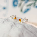 Sterling Silver and 18kt Gold Plated Daffodil Stud Earrings