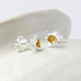 Sterling Silver and Gold Daffodil Stud Earrings