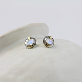 Silver Studs Earrings in Moonstone