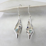 Blue Topaz and Iolite Drop Earrings