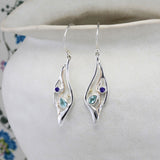 Blue Topaz and Iolite Drop Earrings