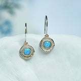 Handmade Blue Fire Opal Drop Earrings