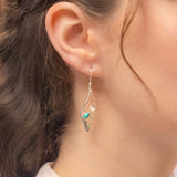 Molten Silver Turquoise and Pearl Statement Drop Earrings