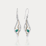 Molten Silver Turquoise and Pearl Statement Drop Earrings