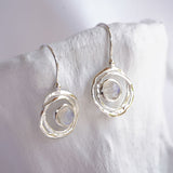 Sterling Silver Handmade Drop Earrings With Rainbow Moonstone
