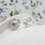 Handmade Delicate Moonstone Stud Earrings