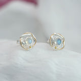 Handmade Delicate Moonstone Stud Earrings