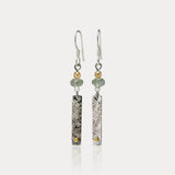 Textured Silver Dangle Earrings with Gold Detailing