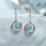 Handmade Blue Opal Drop Earrings