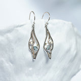 Blue Topaz and Pearl Statement Drop Earrings