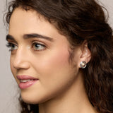 Handmade Sterling Silver Rainbow Moonstone Stud Earrings