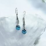 Art Nouveau Inspired Blue Chalcedony Drop Earrings