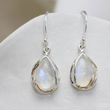 Handmade Rainbow Moonstone Droplet Earrings