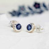 Handmade Sterling Silver Sapphire Stud Earrings