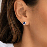 Handmade Sterling Silver Sapphire Stud Earrings