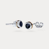 Handmade Sterling Silver Sapphire Stud Earrings