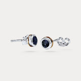 Handmade Sterling Silver Sapphire Stud Earrings