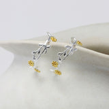 Handmade Sterling Silver Daisy Hoop