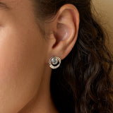 Blue Topaz Sterling Silver Loop Stud Earrings