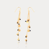 Sapphire Rain Gold Drop Earrings | Statement Earrings