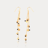 Sapphire Rain Gold Drop Earrings