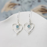 Handmade Blue Topaz Heart Drop Earrings