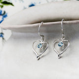 Blue Topaz Organic Heart Earrings