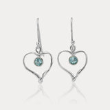 Handmade Blue Topaz Heart Drop Earrings