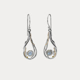 Cabochon Moonstone Dangle Earrings