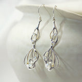 Rainbow Moonstone Organic Flow Statement Earrings