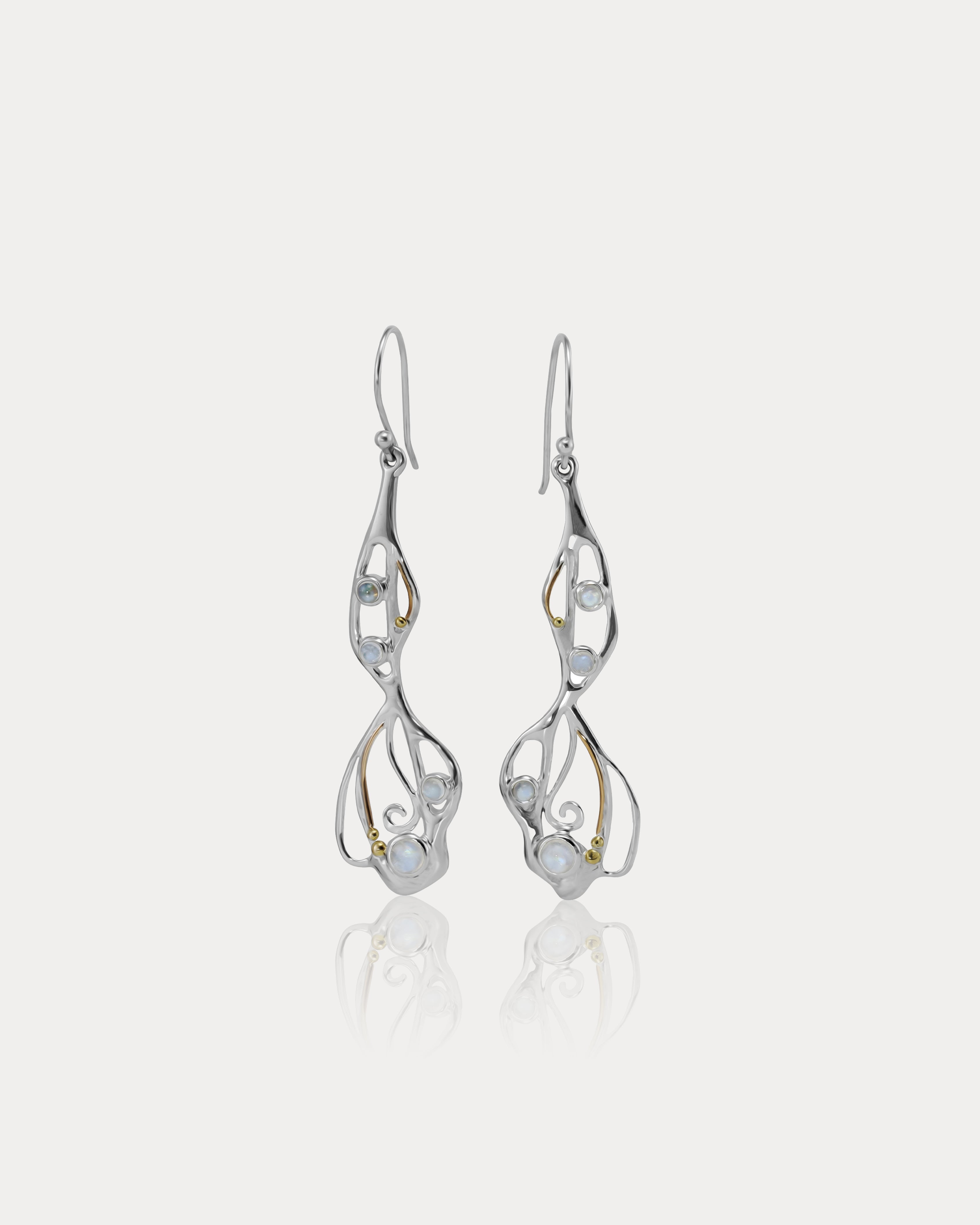 Silver Crystal Three Tier Drop Statement Earrings | Olivia Divine Jewellery  | SilkFred