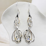 Rainbow Moonstone Organic Flow Statement Earrings