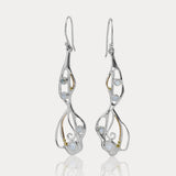 Rainbow Moonstone Organic Flow Statement Earrings