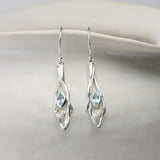 Riviera Drop Earrings with Blue Topaz and Pearl