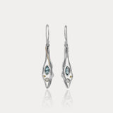 Avalon Drop Earrings with Blue Topaz and Pearl