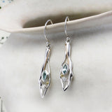 Riviera Drop Earrings with Blue Topaz and Pearl