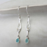 Aqua Chalcedony Drop Earrings