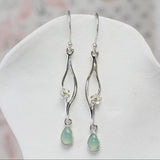 Aqua Chalcedony Drop Earrings