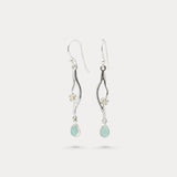 Aqua Chalcedony Drop Earrings